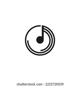 Symbol für Musik, Vektorgrafik auf weißem Hintergrund.