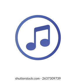 Music symbol inside circle shape on White Background design