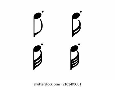music symbol note black and white vector