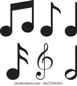 Music symbol notes icon illustration