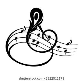 Music symbol. Music notes, isolated musical element, vector illustration.