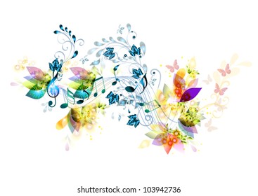 Music symbol with notes for your design. Vectors design.