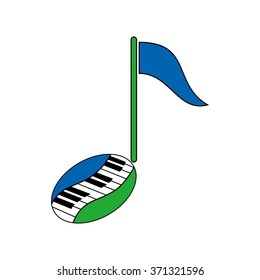 Music Symbol, Piano Logo Template 
