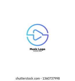 Music symbol simple logo, template vector illustration icon element - Vector