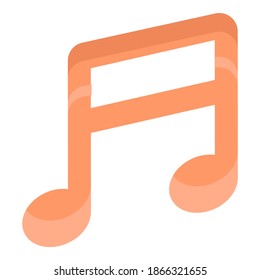 símbolo de la música icono plano vector, icono de escuela y educación