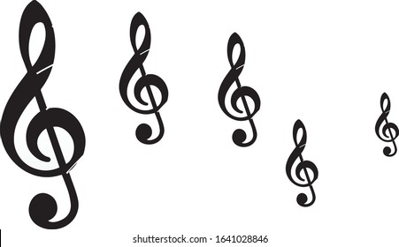Music symbols with different sizes