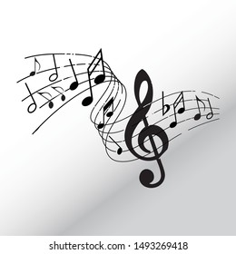 music symbols with gradient background