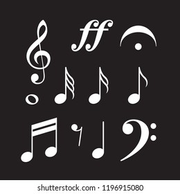 Music Symbols, Notes, G Clef, Vector Illustration EPS 10