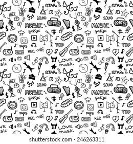 Music symbols. Seamless pattern