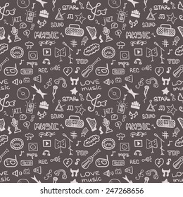 Music symbols. Seamless pattern
