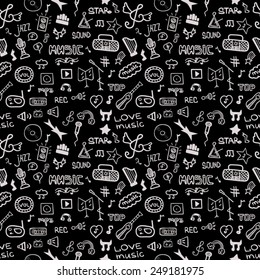 Music symbols. Seamless pattern