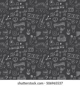 Music symbols. Seamless pattern