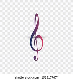 music symbols in transparent checked background
