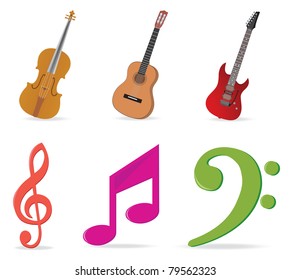 Music symbols. Vector illustration