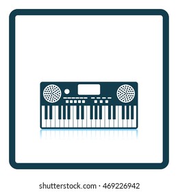 Music synthesizer icon. Shadow reflection design. Vector illustration.
