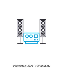Music system linear icon concept. Music system line vector sign, symbol, illustration.