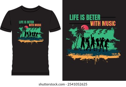 Music T Shirt Design, Life is better with music, Where World fail, music speaks