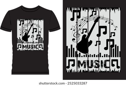 Música Diseño de camisetas, Rock y rollo, la vida es música, la vida es música no se detiene