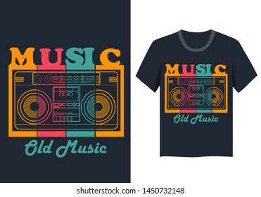 Music T Shirt Design. Vintage Style Music Design For T Shirt