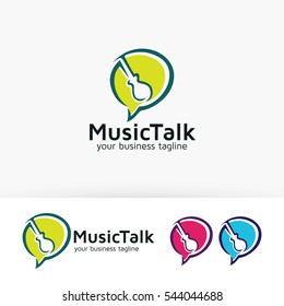 Music talk logo design. Community and Forum logo concept. Vector logo template