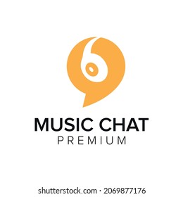 Music Talk Logo Icon Vector Template