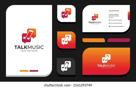 Plantilla de vectores de iconos con logotipo de música Talk.
logotipo y tarjeta de visita
