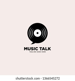 Music Talk logo template vector illustration - Vector