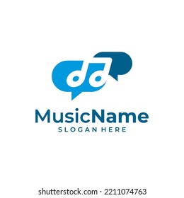 Music Talk Logo Vector Icon Illustration. Chat Music logo design template