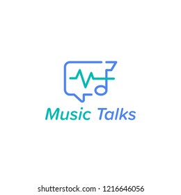 Music talks chat message element icon logo design vector isolated