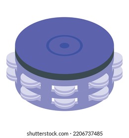 Music tambourine icon. Isometric of Music tambourine vector icon for web design isolated on white background