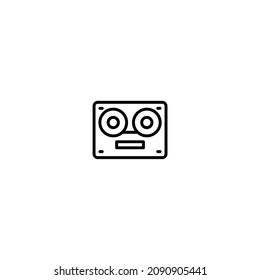Icono de cinta de música. Ilustración vectorial de estilo plano
