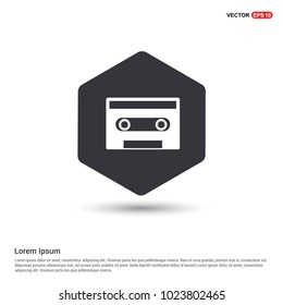 Music tape icon Hexa White Background icon template