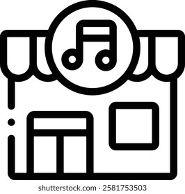 music tape icon. Thin Linear Style Design Isolated On White Background