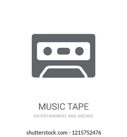 Music tape icon. Trendy Music tape logo concept on white background from Entertainment and Arcade collection. Suitable for use on web apps, mobile apps and print media.