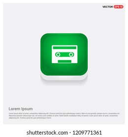 Music tape iconGreen Web Button - Free vector icon