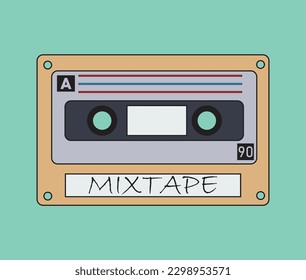 Music tape mixtape vector illustration.
