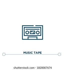 music tape outline vector icon. simple element illustration. music tape outline icon from editable entertainment concept. can be used for web and mobile
