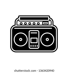 music tape recorder icon. Element of Media, Press for mobile concept and web apps icon. Glyph, flat icon for website design and development, app development
