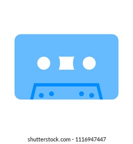 music tape - sound music icon, vector retro radio cassette - media illustration isolated