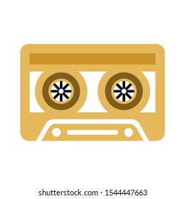 music tape - sound music icon, vector retro radio cassette - media illustration isolated