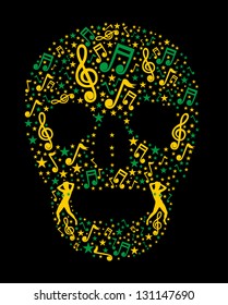 music tattoo skull vector art