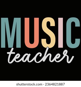 Music Teacher Vintage Music T-shirt Design