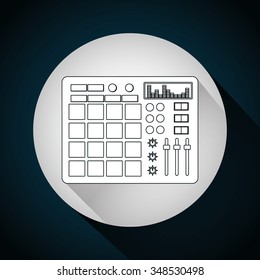 Music technology equipment graphic design, vector illustration