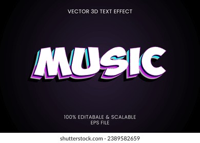 efecto de texto de música estilo de texto editable adecuado para elemento de diseño