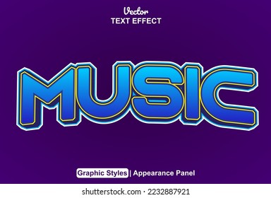 music text effect with graphic style and editable.