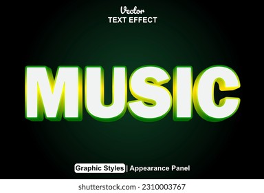 Musiktexteffekt mit grünem Grafikstil und editierbar.