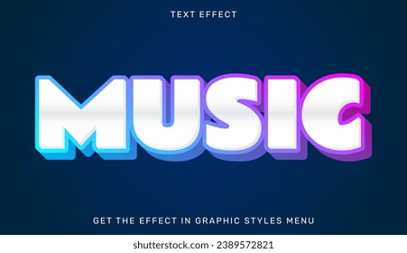 Vorlage für den Musiktext-Effekt im 3D-Design
