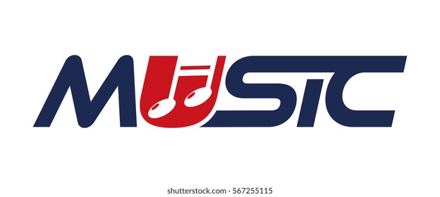 Music text letter logo