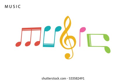 music text with music notes