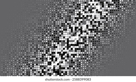 Music Texture. Modern Tech With Simple Shapes. Futuristic Elements On Flat Page. White Halftone Flyer. Minimalist Greyscale Background. Geometric Grey Pattern. Trendy Music Texture